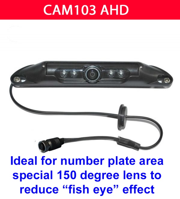 1080P AHD number plate reversing camera with IR LEDs and wide viewing angle